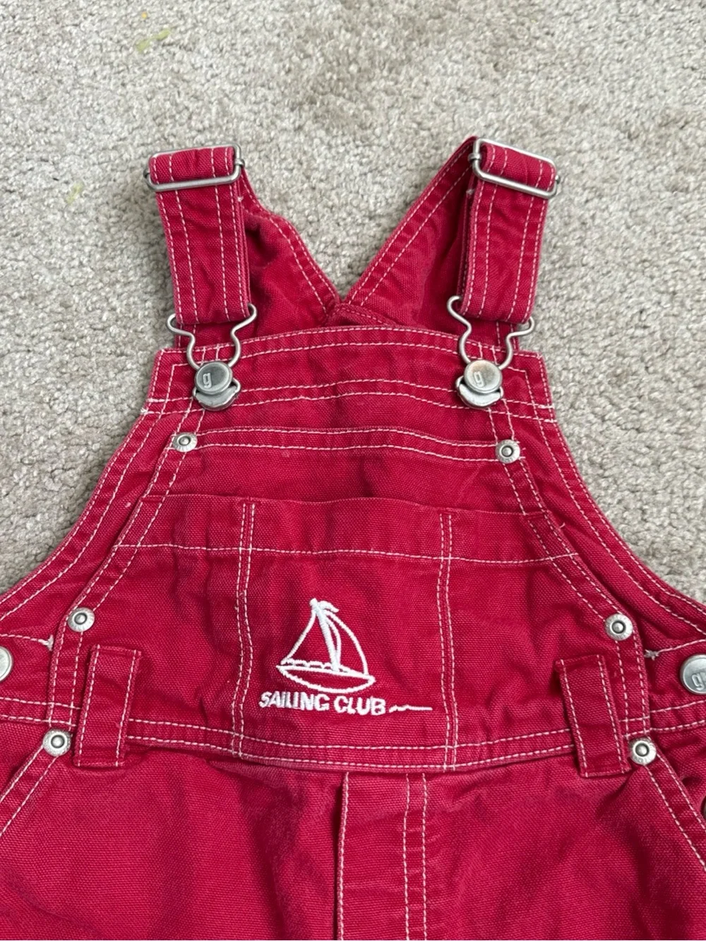 Gymboree Red Sailboat Overalls